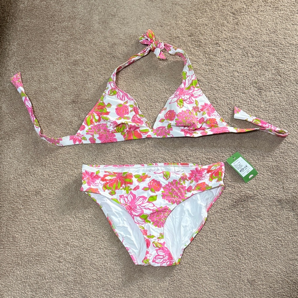 Lilly Pulitzer Pink & Green Floral Bikini Set